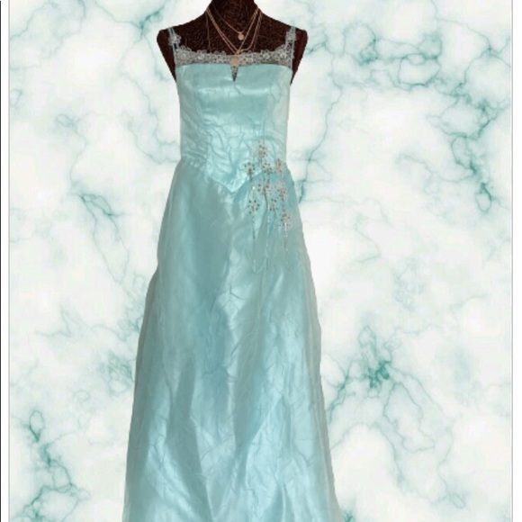 Beautiful tailored dress Green Mint beaded maxi dress - Picture 1 of 16